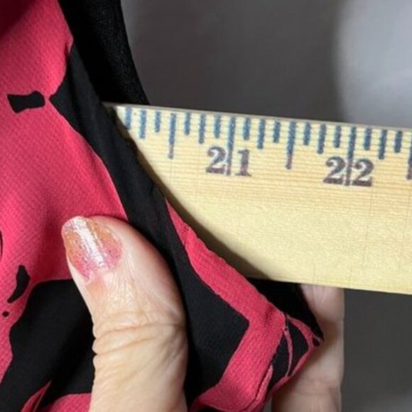 East 5th Red & Black Floral Chiffon Midi Dress Size 18 - Picture 4 of 13